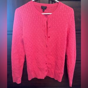 Talbots Vibrant Pink Cable Knit Cardigan